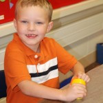 Jacob at his 1st grade desk